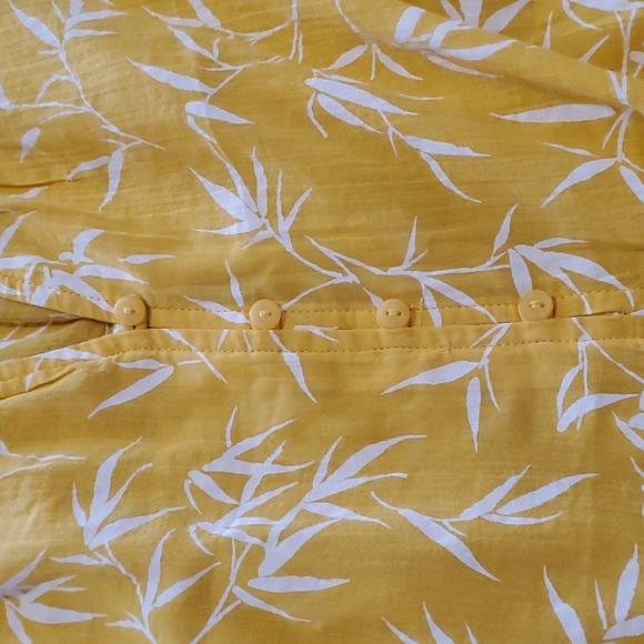 Liz Claiborne Yellow Tank Top w/White Palm Frawns Size Large - Picture 3 of 5